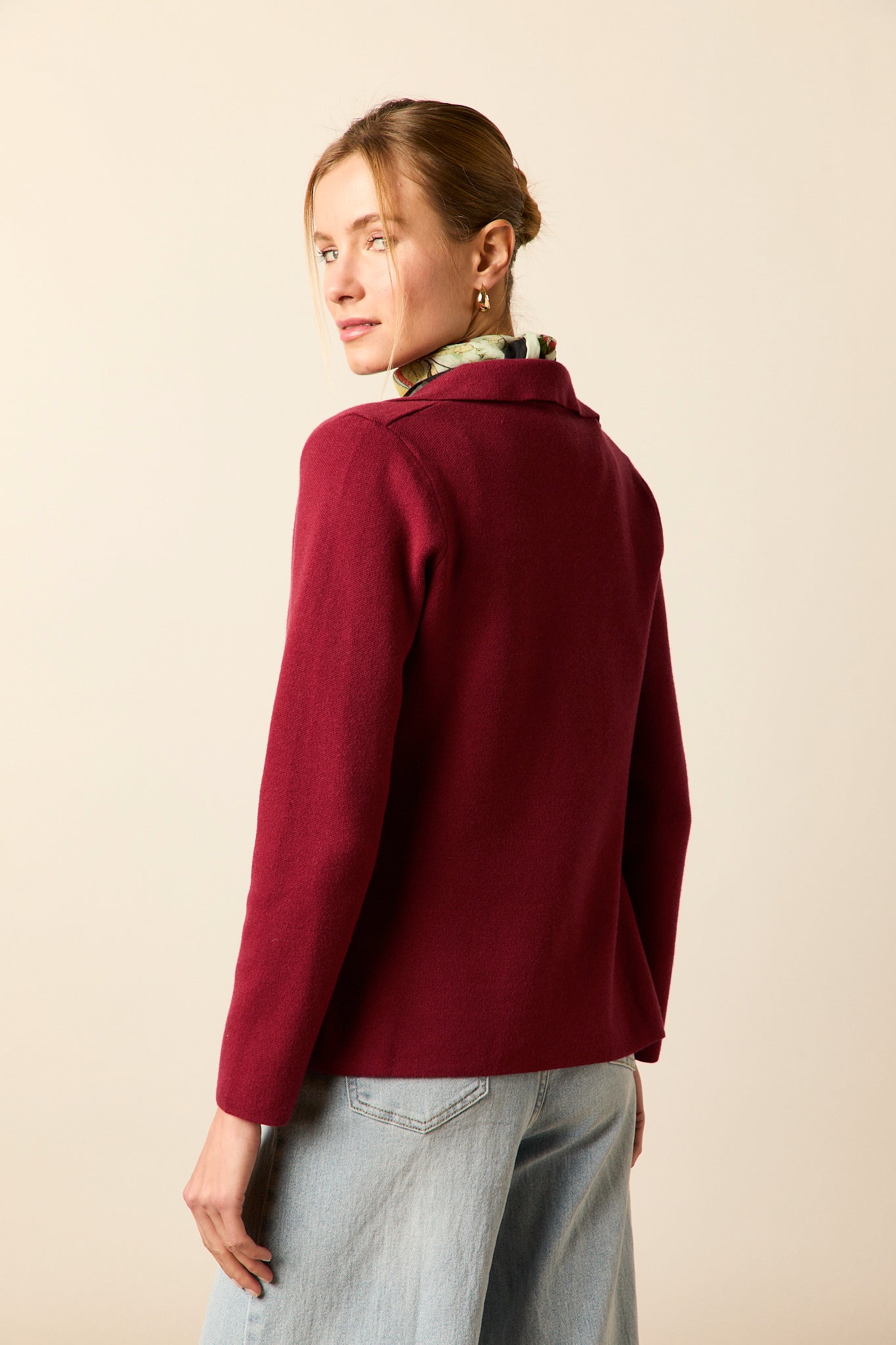 Blazer de punto granate