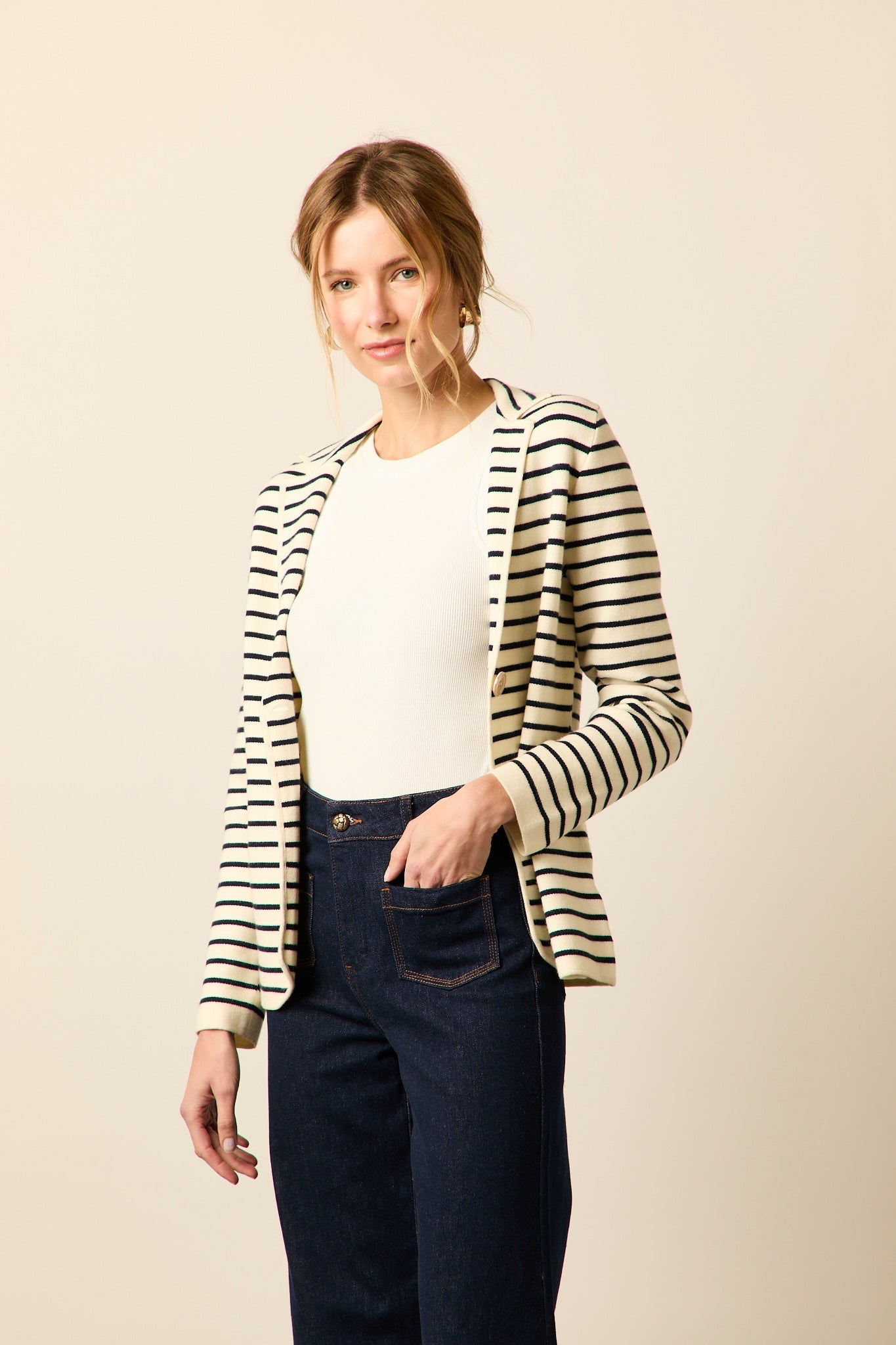 Blazer de punto marinera