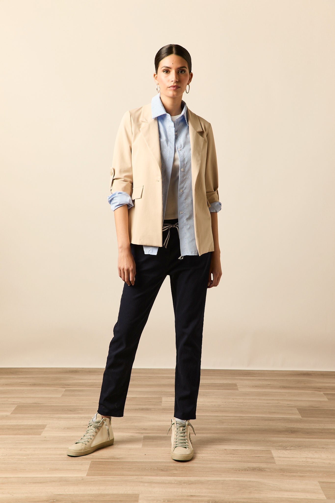 Blazer sastre larga beige