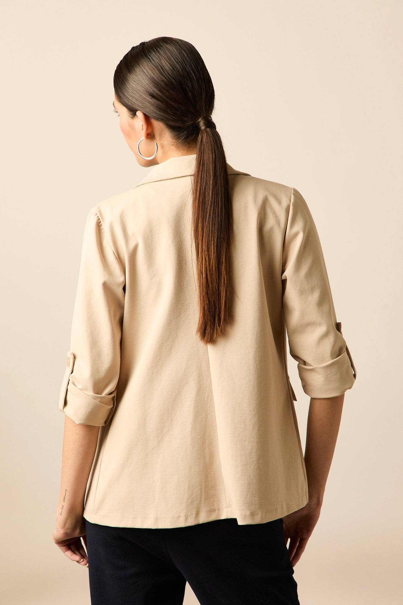 Blazer sastre larga beige