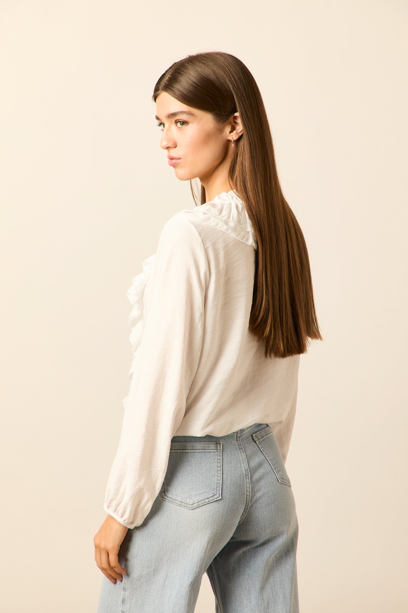 Blusa lazos blanca
