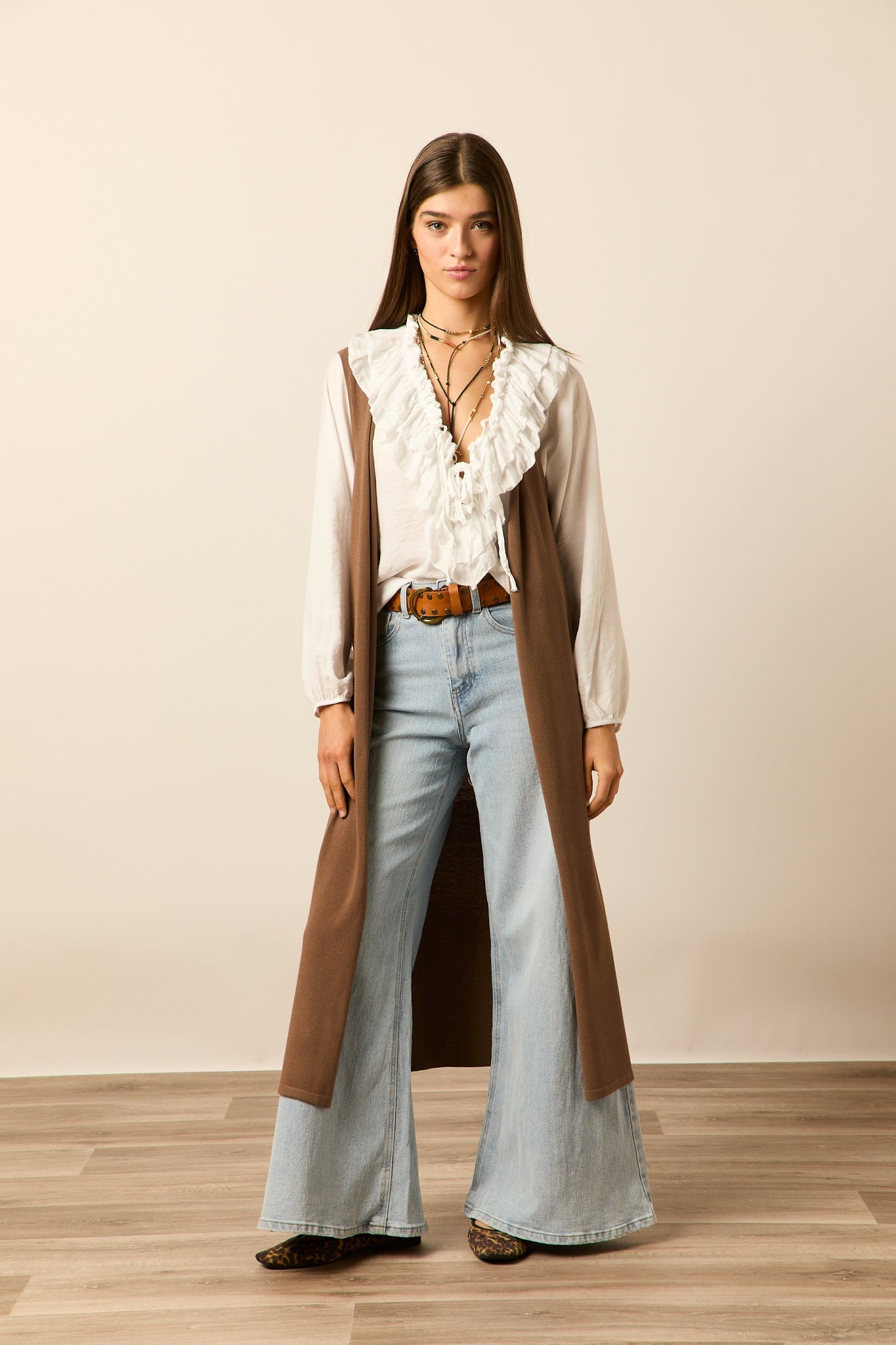 Blusa lazos blanca