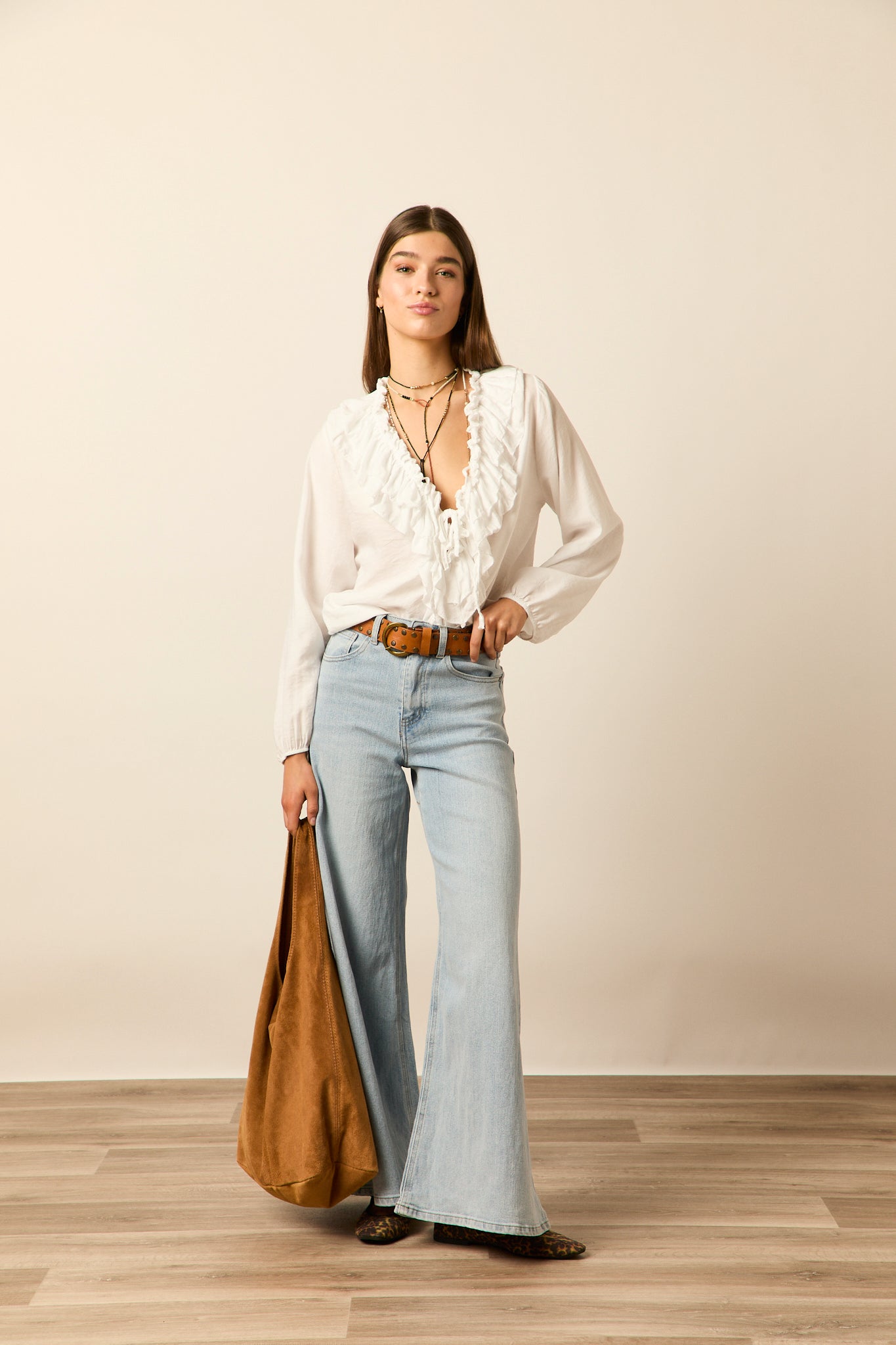 Bolso saco ante camel