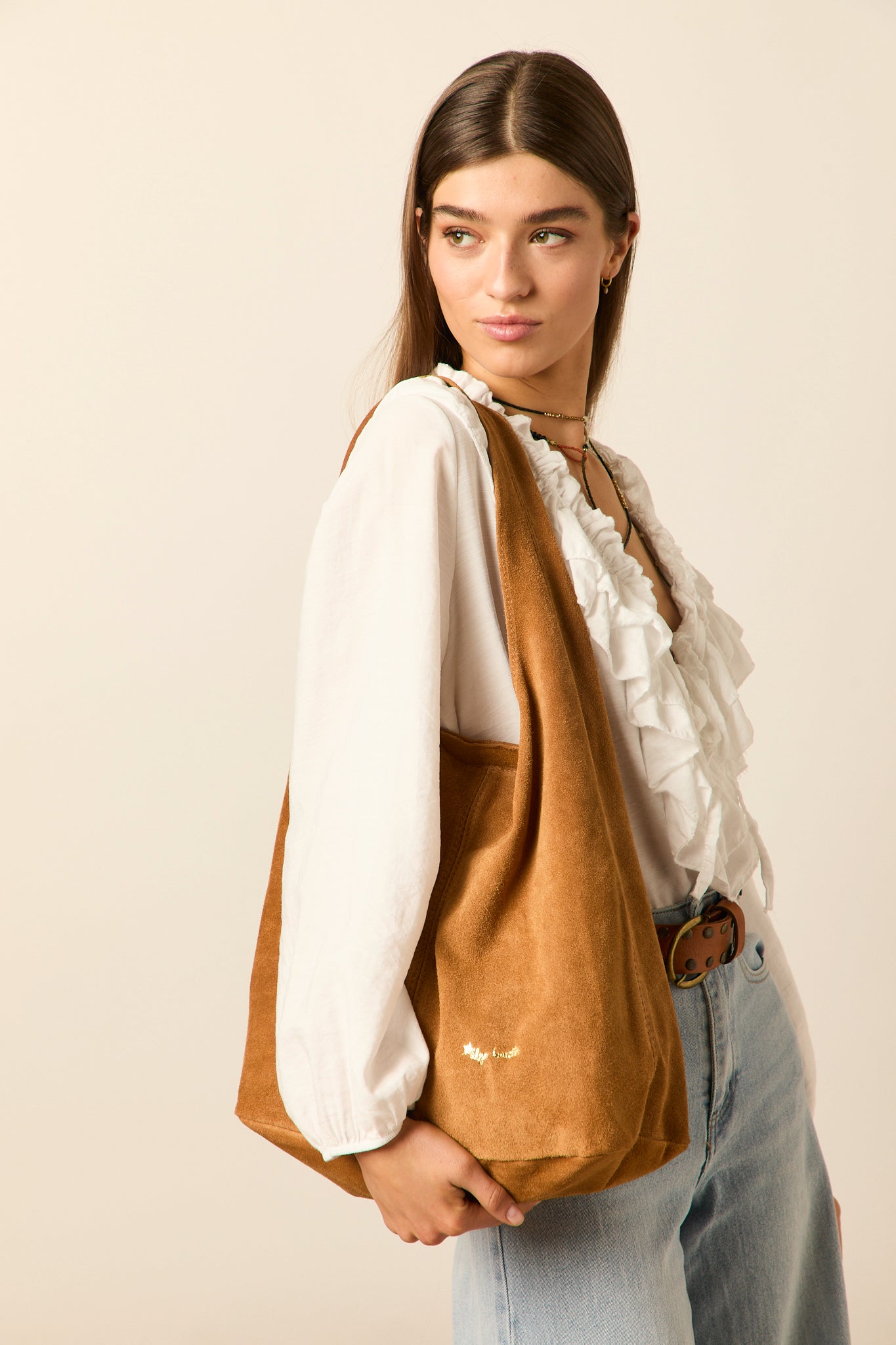 Bolso saco ante camel